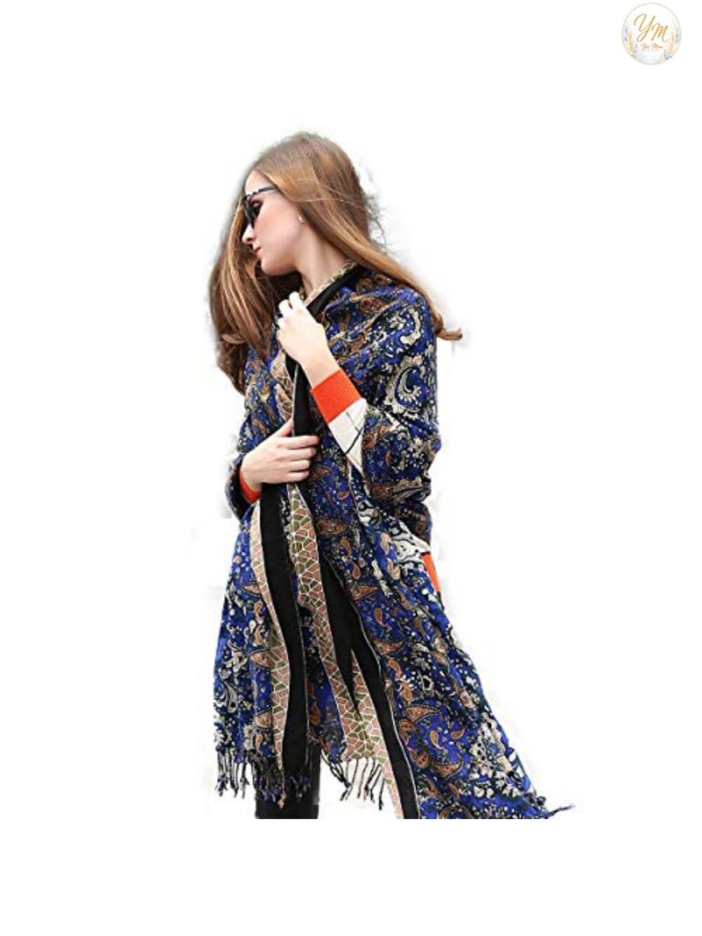 100% Merino Wool Extra Large Pashmina Shawl Wrap for Women